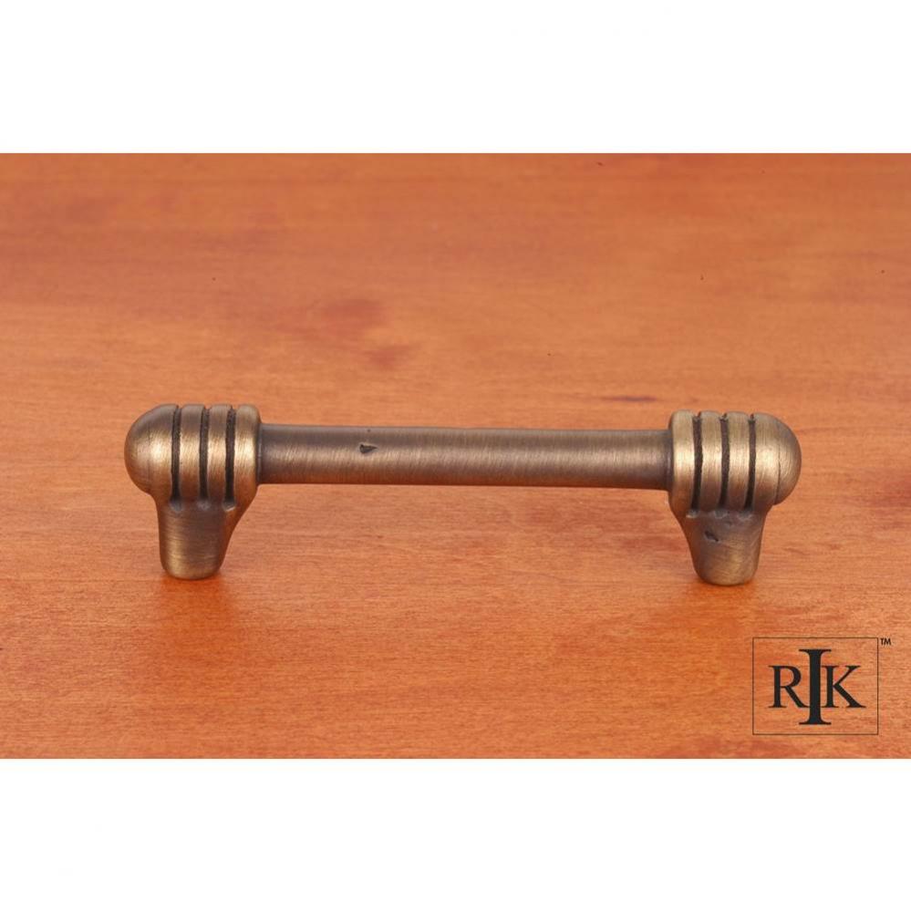 3 1/2'' c/c Distressed Rod with Swirl Ends Pull