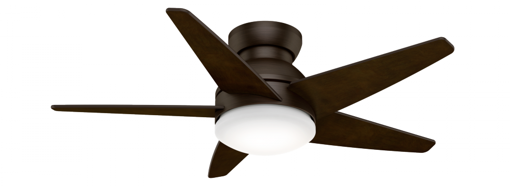 Casablanca 44 inch Isotope Brushed Cocoa Low Profile Ceiling Fan with LED Light Kit and Wall Control