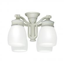 Casablanca Fan Company 99089 - Outdoor 4 Light Fixture, Cottage White with Cased White glass