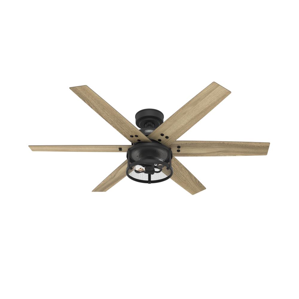 Hunter 52 inch Houston Matte Black Ceiling Fan with LED Light Kit and Handheld Remote