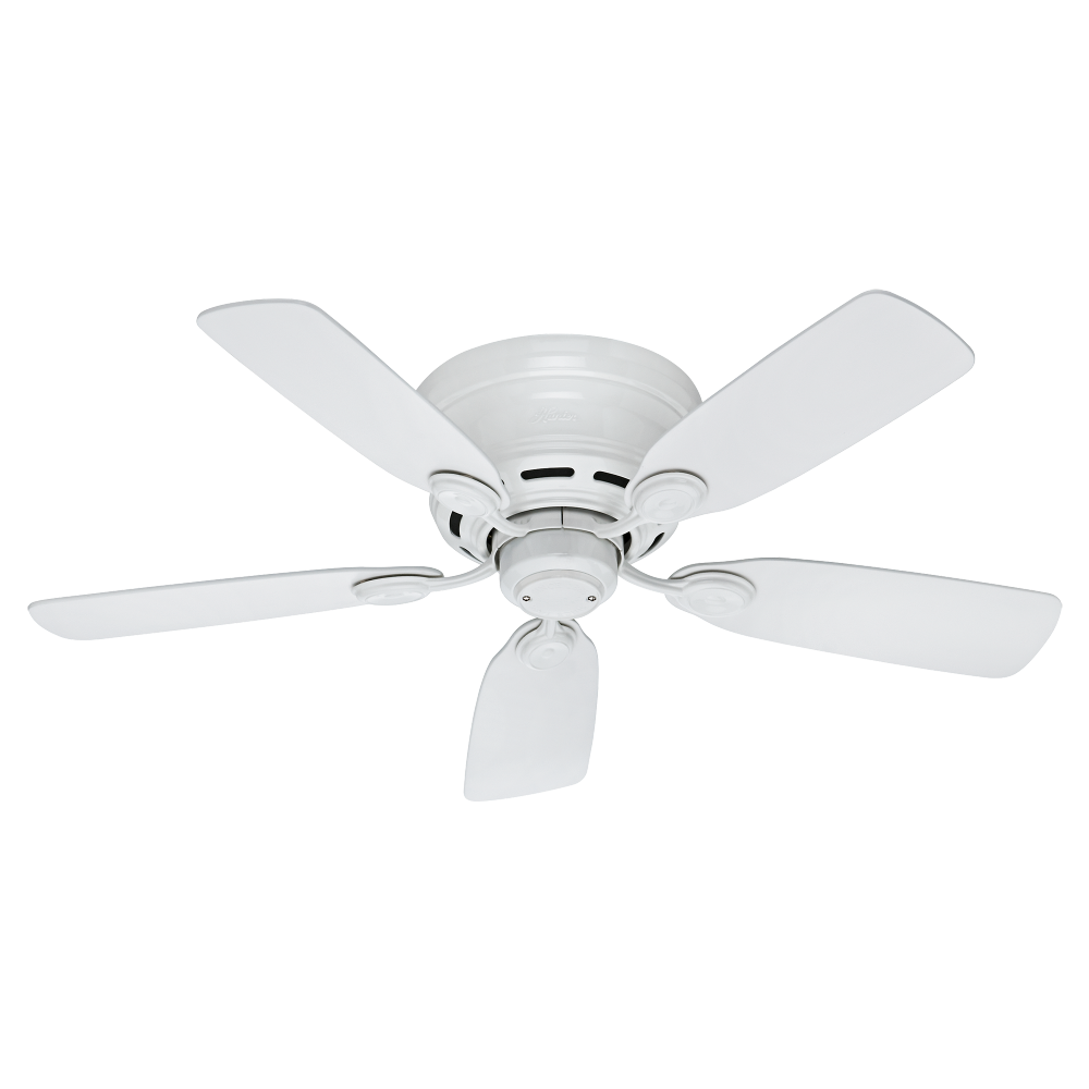 Hunter 42 inch Low Profile White Low Profile Ceiling Fan and Pull Chain