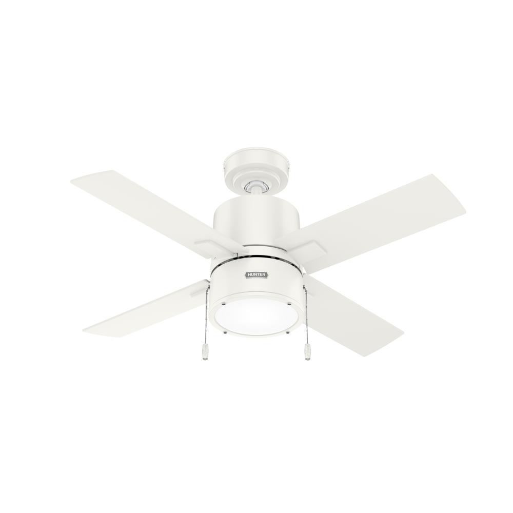 Hunter 42 inch Beck Fresh White Ceiling Fan with LED Light Kit and Pull Chain