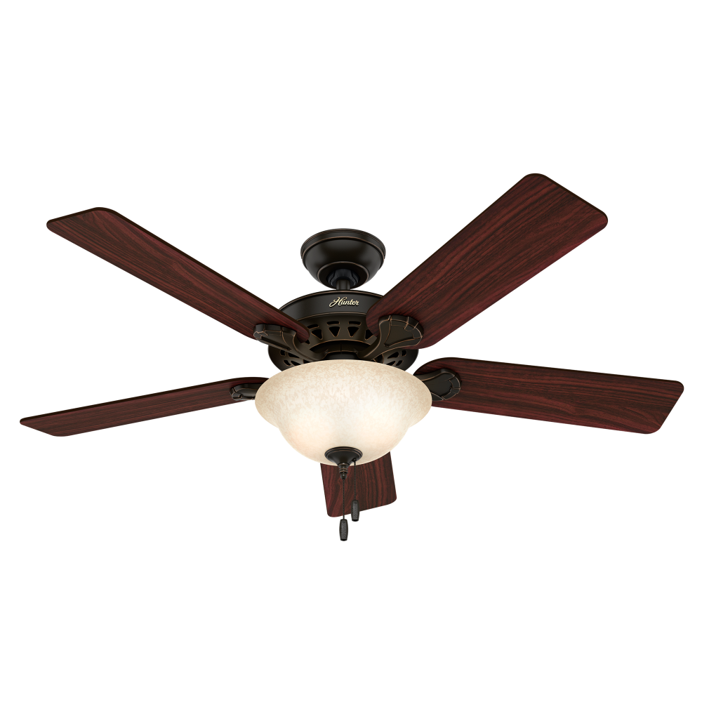 Hunter 52 inch Waldon Onyx Bengal Ceiling Fan with LED Light Kit and Pull Chain