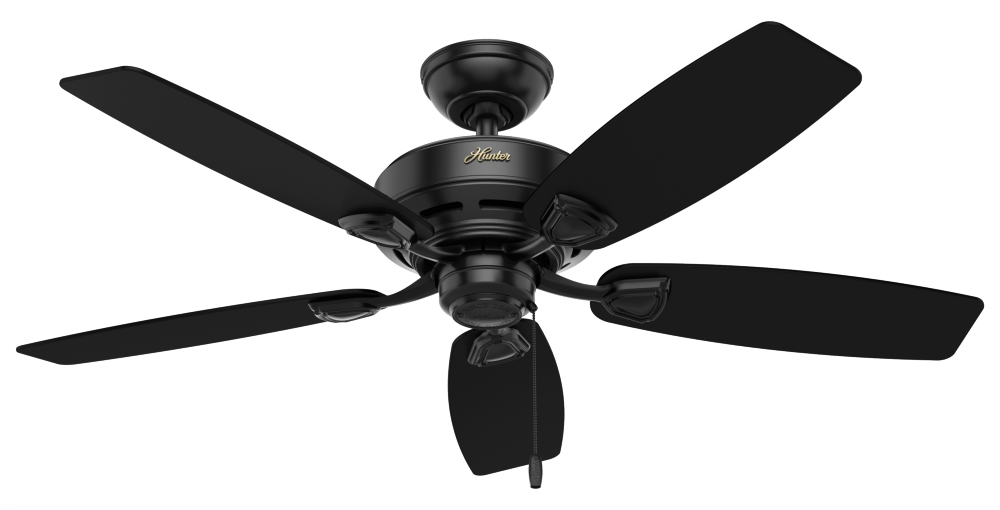 Hunter 48 inch Sea Wind Matte Black Damp Rated Ceiling Fan and Pull Chain