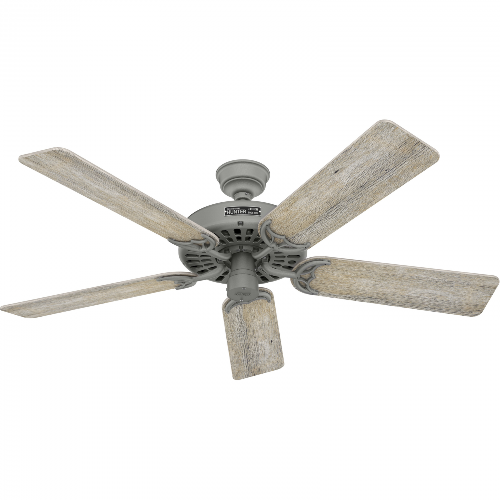 Hunter 52 inch Hunter Original Matte Silver Damp Rated Ceiling Fan and Pull Chain
