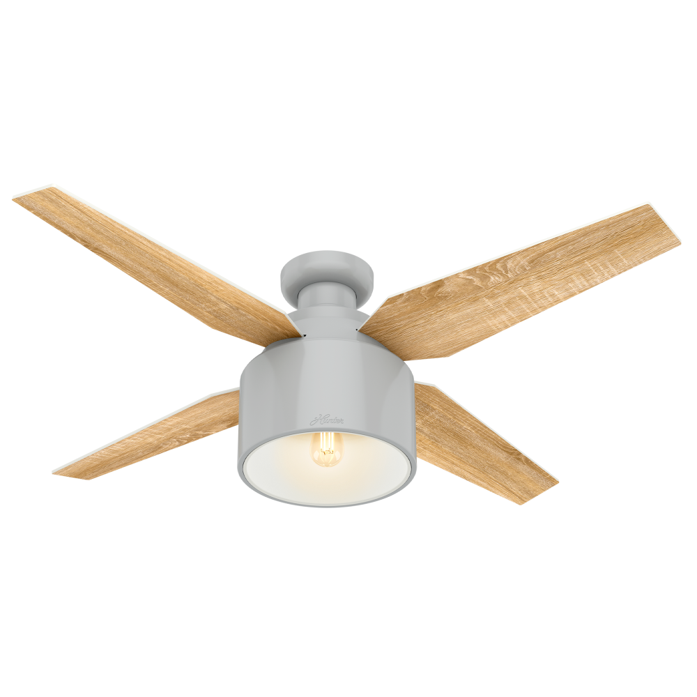 Hunter 52 inch Cranbrook Dove Grey Low Profile Ceiling Fan with LED Light Kit and Handheld Remote