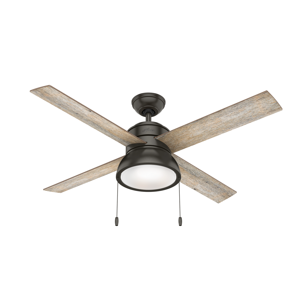 Hunter 52 inch Loki Noble Bronze Ceiling Fan with LED Light Kit and Pull Chain