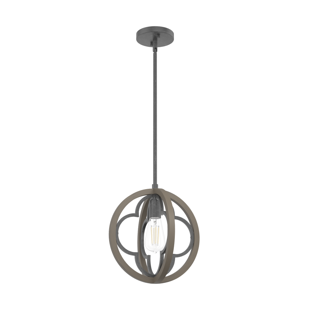 Hunter Gablecrest French Oak and Rustic Iron 1 Light Pendant Ceiling Light Fixture