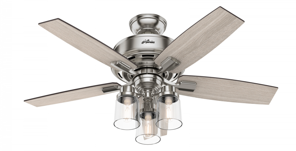 Hunter 44 inch Bennett Brushed Nickel Ceiling Fan with LED Light Kit and Handheld Remote