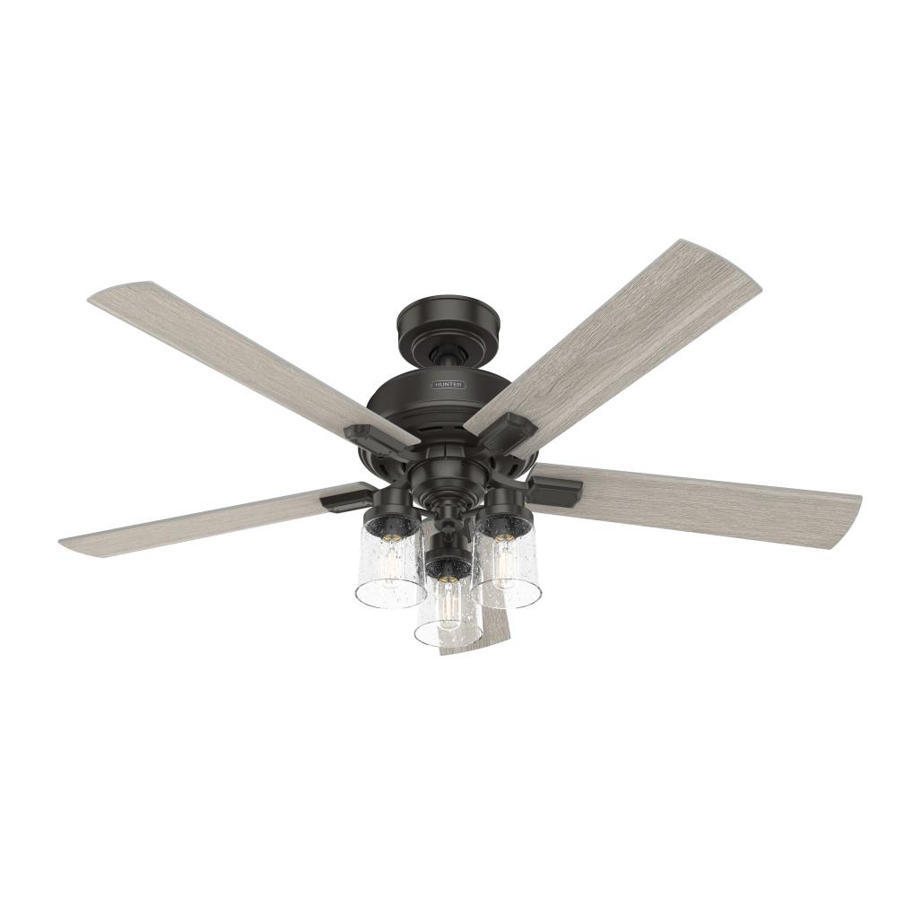 Hunter 52 inch Hartland Noble Bronze Ceiling Fan with LED Light Kit and Handheld Remote
