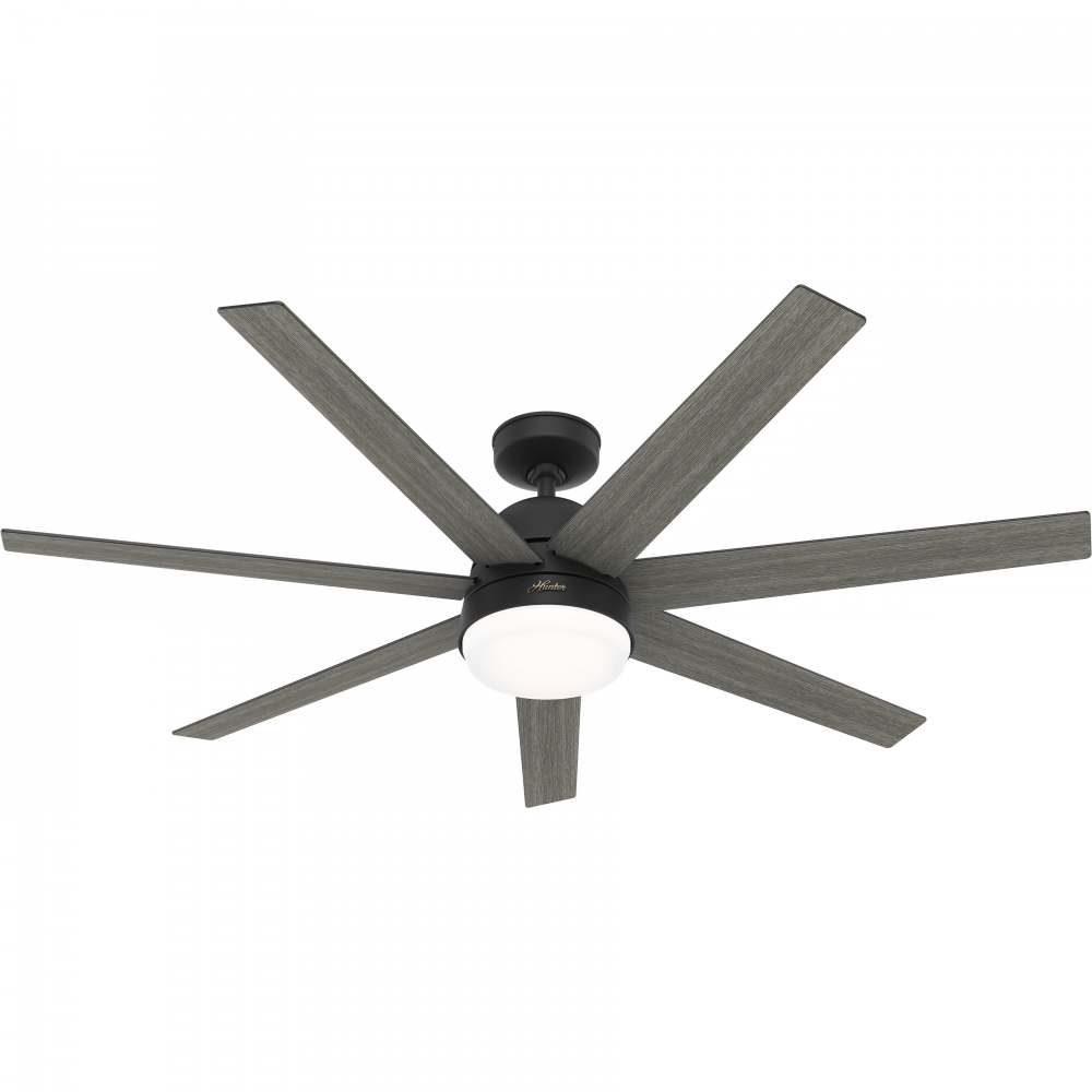 Hunter 60 inch Wi-Fi Phenomenon Matte Black Ceiling Fan with LED Light Kit and Wall Control