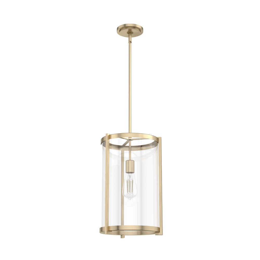 Hunter Astwood Alturas Gold with Clear Glass 1 Light Pendant Ceiling Light Fixture