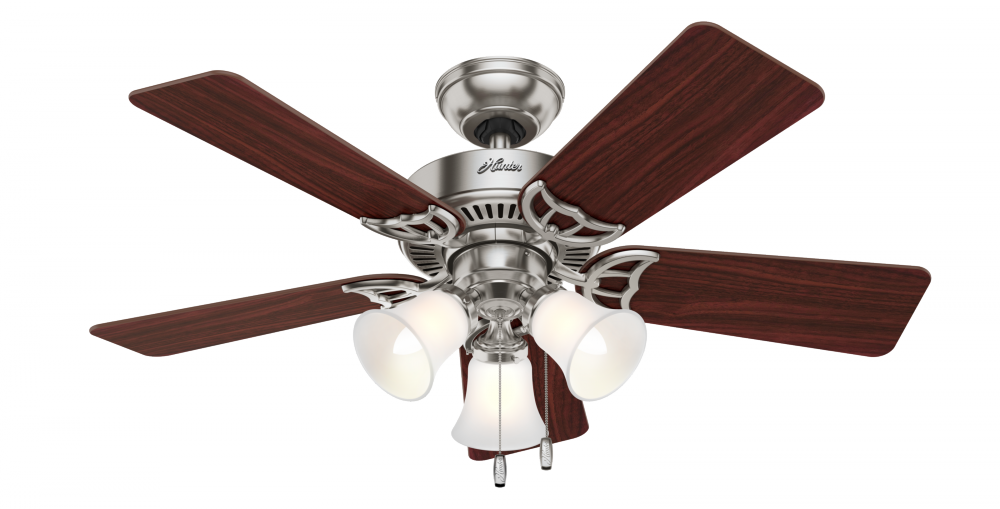 Hunter 42 inch Southern Breeze Brushed Nickel Ceiling Fan with LED Light Kit and Pull Chain