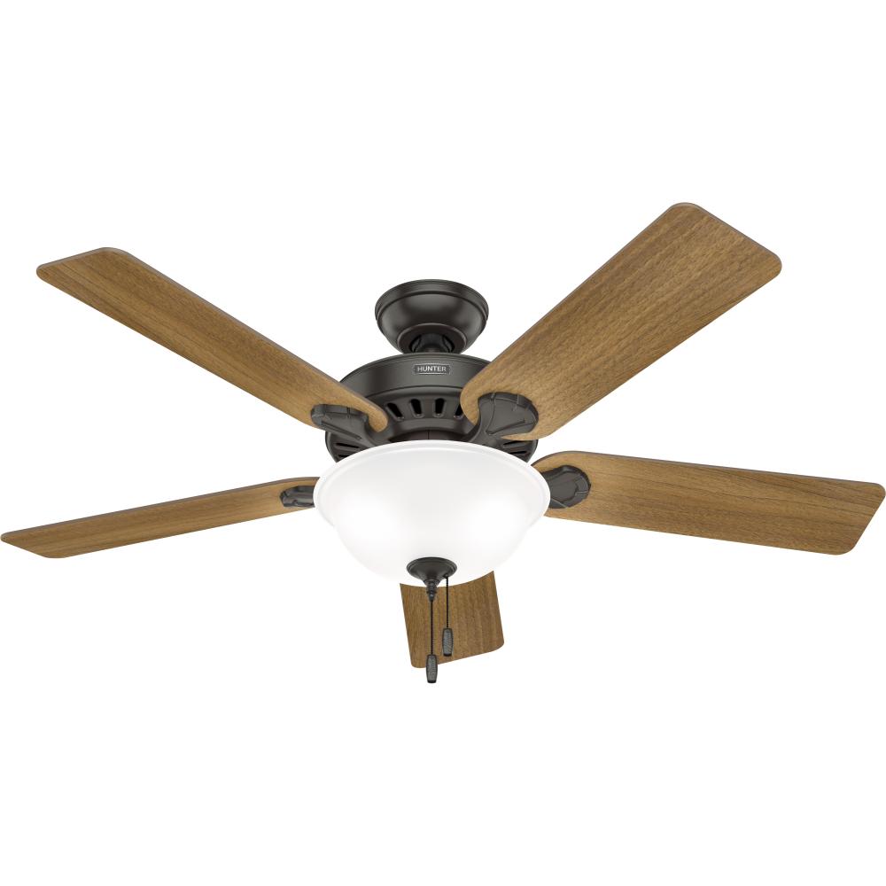 Hunter 52 inch Pro&#39;s Best Noble Bronze Ceiling Fan with LED Light Kit and Pull Chain