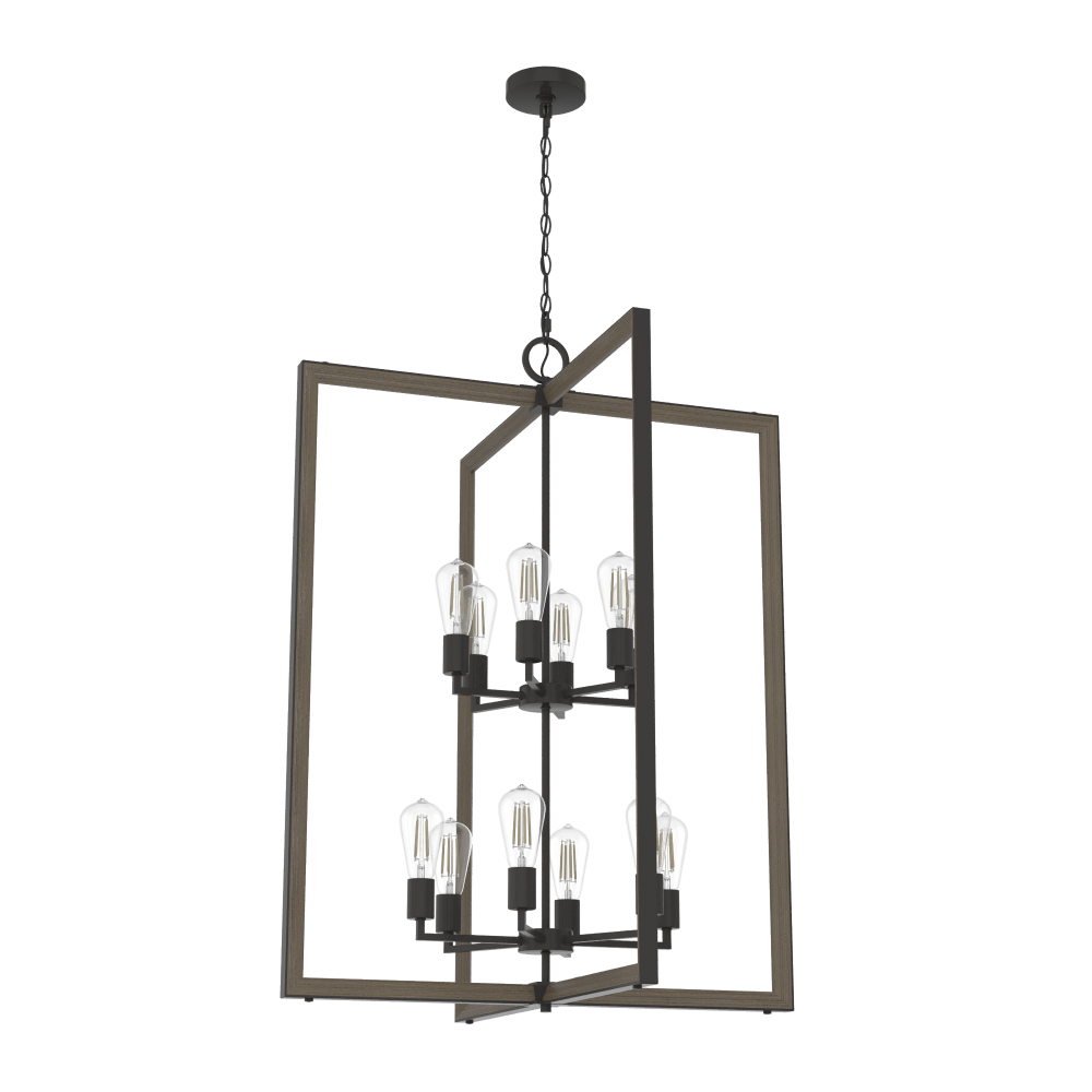 Hunter Woodburn Noble Bronze 12 Light Pendant Ceiling Light Fixture