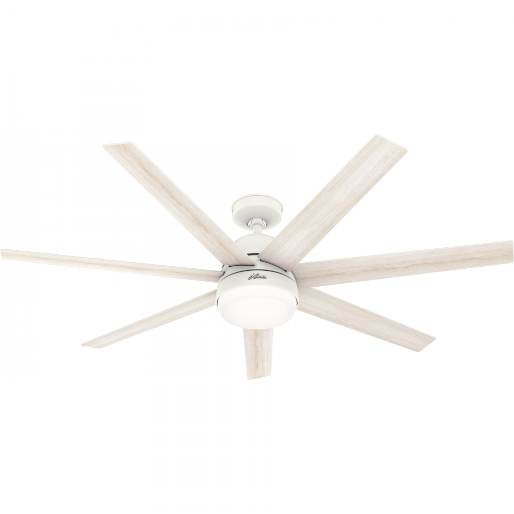 Hunter 60 inch Wi-Fi Phenomenon Matte White Ceiling Fan with LED Light Kit and Wall Control