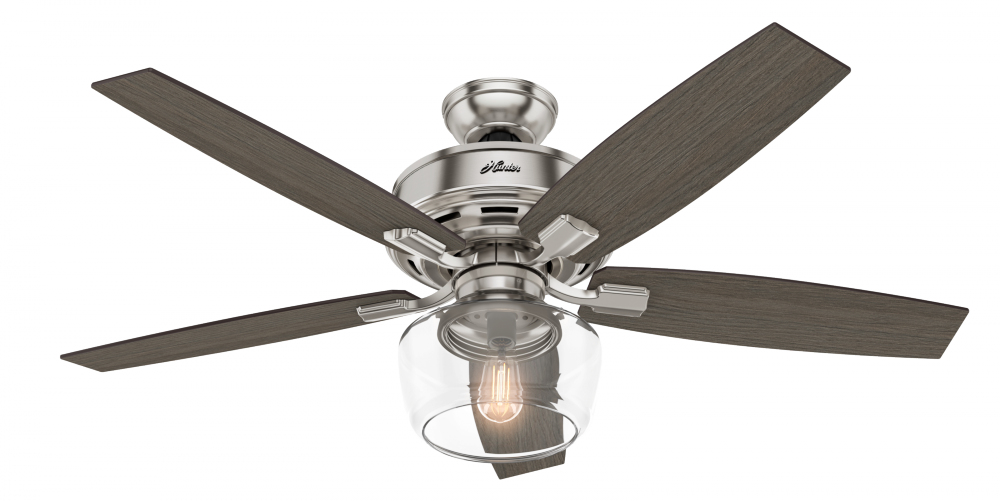 Hunter 52 inch Bennett Brushed Nickel Ceiling Fan with LED Light Kit and Handheld Remote