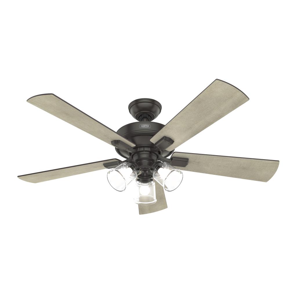 Hunter 52 inch Crestfield Noble Bronze Ceiling Fan with LED Light Kit and Handheld Remote