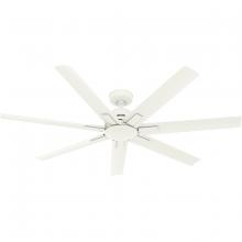 Hunter 53436 - Hunter 60 inch Downtown ENERGY STAR® Matte White Damp Rated Ceiling Fan and Wall Control