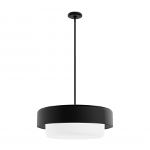 Hunter 19275 - Hunter Station Natural Black Iron with Frosted Cased White Glass 4 Light Pendant Ceiling Light