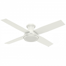 Hunter 59248 - Hunter 52 inch Dempsey Fresh White Low Profile Ceiling Fan and Handheld Remote