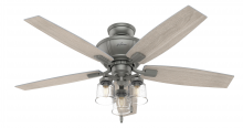 Hunter 50402 - Hunter 52 inch Charlotte Matte Silver Ceiling Fan with LED Light Kit and Pull Chain