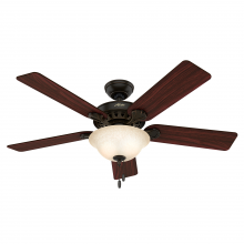 Hunter 53159 - Hunter 52 inch Waldon Onyx Bengal Ceiling Fan with LED Light Kit and Pull Chain