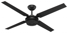 Hunter 59235 - Hunter 54 inch Chronicle Matte Black Damp Rated Ceiling Fan and Wall Control