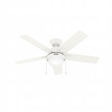 Hunter 51457 - Hunter 44 inch Zeal Matte White Ceiling Fan with LED Light Kit and Pull Chain