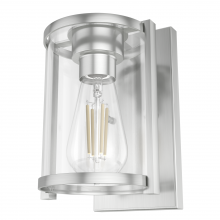 Hunter 19126 - Hunter Astwood Brushed Nickel with Clear Glass 1 Light Sconce Wall Light Fixture