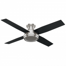 Hunter 59247 - Hunter 52 inch Dempsey Brushed Nickel Low Profile Ceiling Fan and Handheld Remote