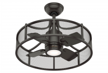 Hunter 50738 - Hunter 21 inch Seattle Noble Bronze Ceiling Fan with LED Light Kit and Wall Control