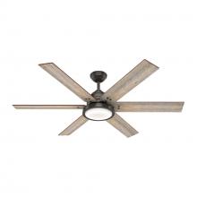 Hunter 59461 - Hunter 60 inch Warrant Noble Bronze Ceiling Fan with LED Light Kit and Wall Control