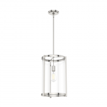 Hunter 19950 - Hunter Astwood Polished Nickel with Clear Glass 1 Light Pendant Ceiling Light Fixture