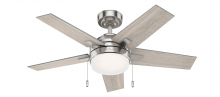 Hunter 51839 - Hunter 44 inch Bartlett Brushed Nickel Ceiling Fan with LED Light Kit and Pull Chain