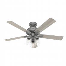 Hunter 51855 - Hunter 52 inch Hartland Matte Silver Ceiling Fan with LED Light Kit and Handheld Remote