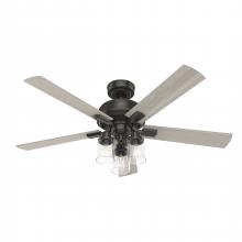 Hunter 51854 - Hunter 52 inch Hartland Noble Bronze Ceiling Fan with LED Light Kit and Handheld Remote