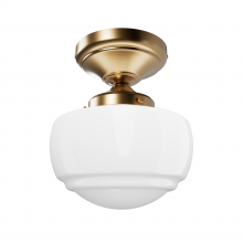 Hunter 48065 - Hunter Saddle Creek Alturas Gold with Cased White Glass 1 Light Flush Mount Ceiling Light Fixture