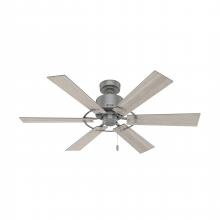 Hunter 52353 - Hunter 52 inch Gilrock Matte Silver Ceiling Fan and Pull Chain