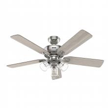 Hunter 51596 - Hunter 52 inch Rosner Brushed Nickel Ceiling Fan with LED Light Kit and Pull Chain