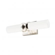 Hunter 19928 - Hunter Lenlock Brushed Nickel with Cased White Glass 2 Light Bathroom Vanity Wall Light Fixture