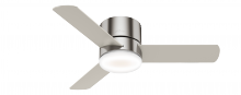 Hunter 59454 - Hunter 44 inch Minimus Brushed Nickel Low Profile Ceiling Fan with LED Light Kit and Handheld Remote