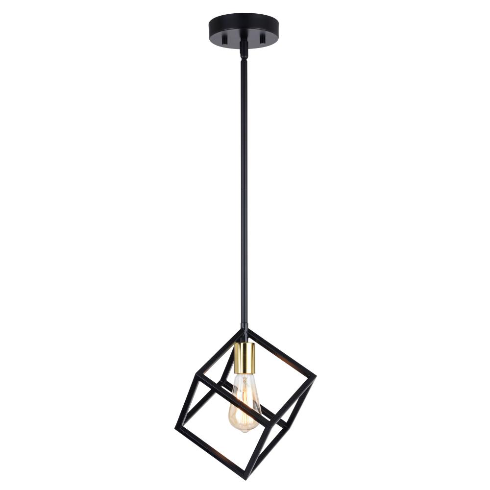 Deering 9-in 1 Light Mini Pendant Matte Black and Satin Brass