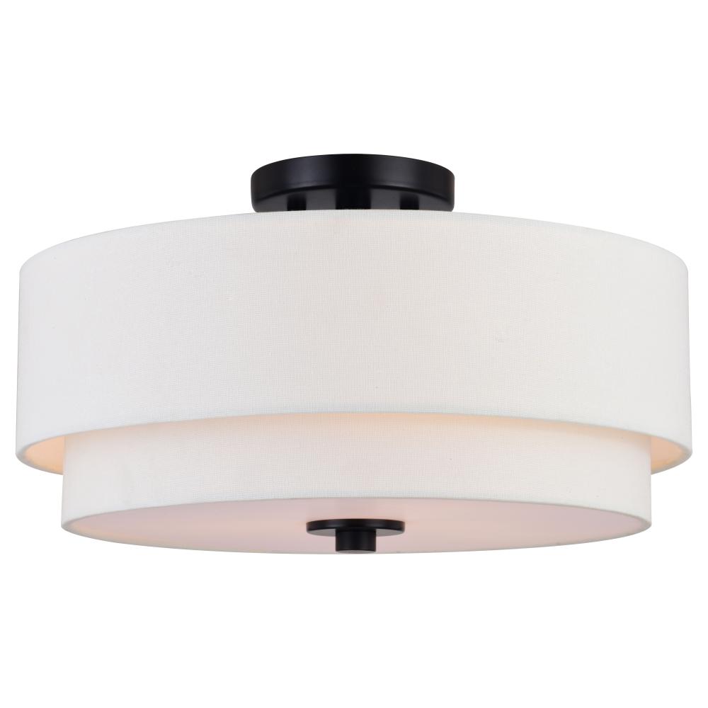 Burnaby 16-in Semi-Flush Mount Black