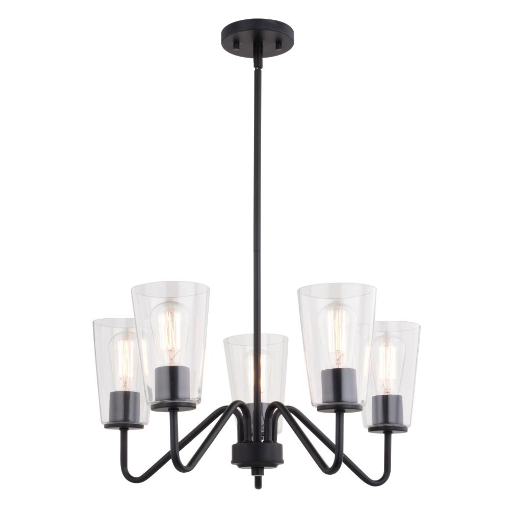 Beverly 23-in 5 Light Chandelier Matte Black