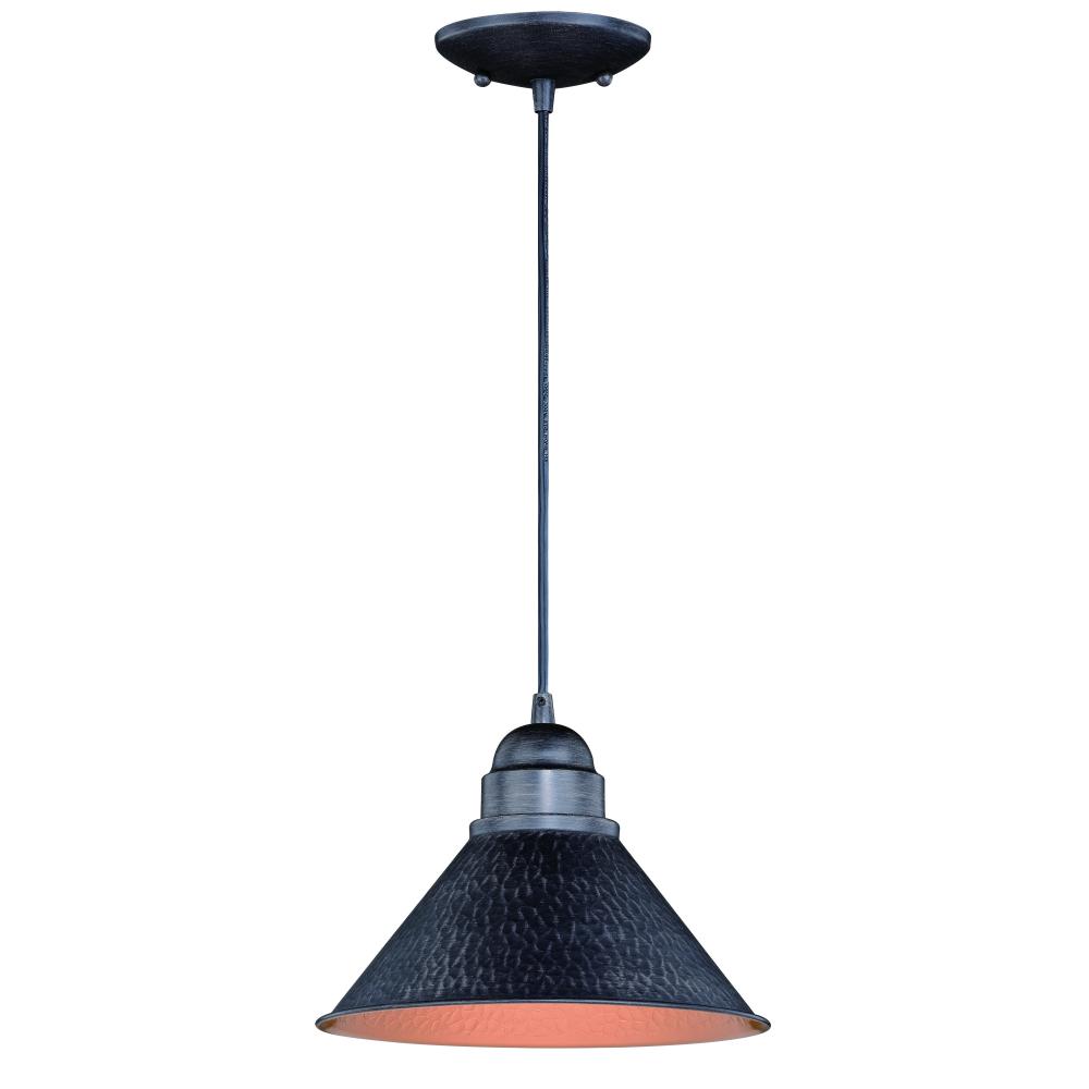 Outland 10-in Outdoor Pendant Light Aged Iron and Light Gold