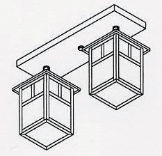 5&#34; mission 2 light ceiling mount without overlay (empty)