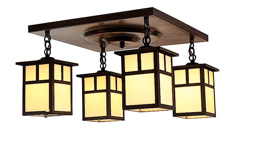 5&#34; mission 4 light ceiling mount with T-bar overlay