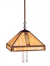 Arroyo Craftsman PSH-15GW-BK - 15" prairie stem hung pendant