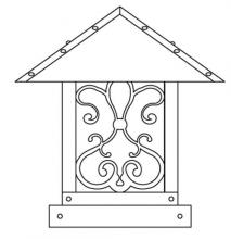 Arroyo Craftsman TRC-12ASGW-BK - 12" timber ridge column mount with ashbury  filigree